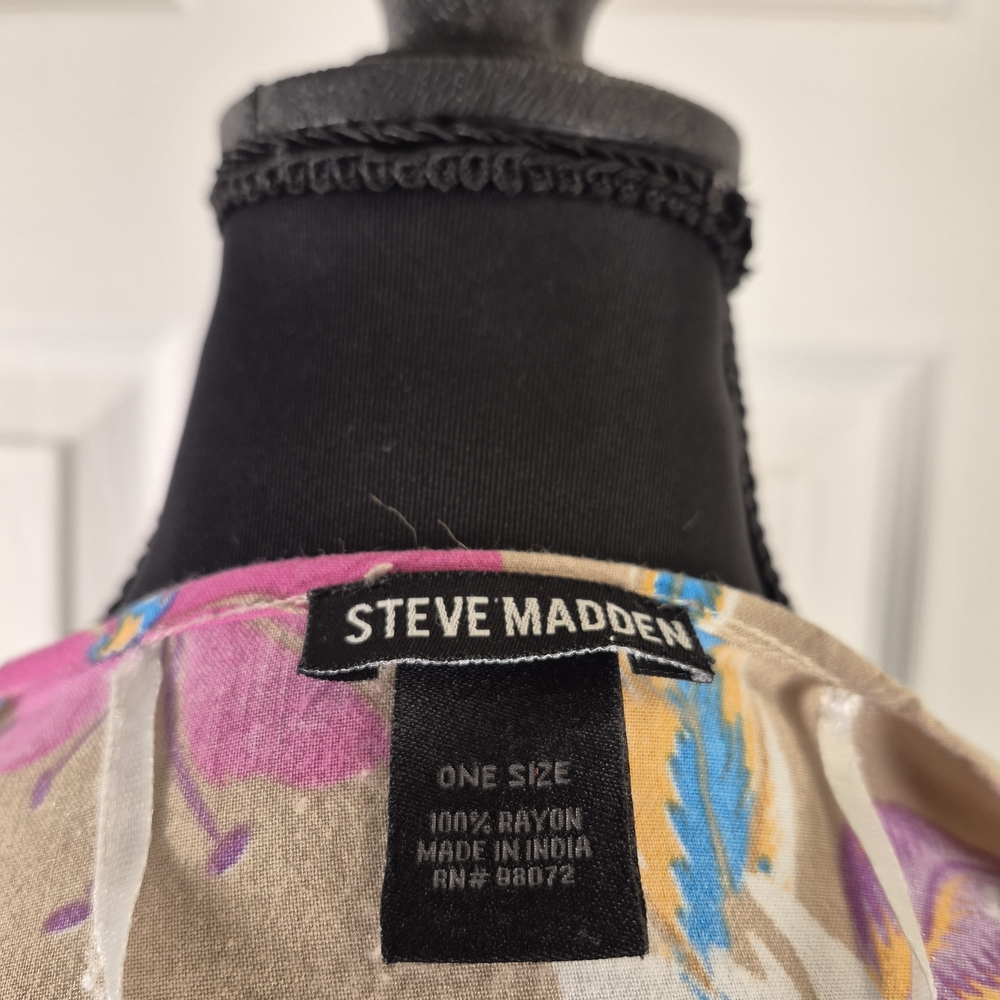 Steve Madden Floral Leopard Kaftan Resort Maxi Dress Coastal Grandma OS - Picture 5 of 5
